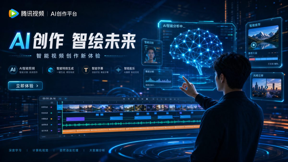 媚黑 AI视频剪辑与智能创作界面展示